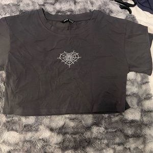 Shein, XL Butterfly Rhinestone Stitch Detail Tee & Heart Rhinestone Tee